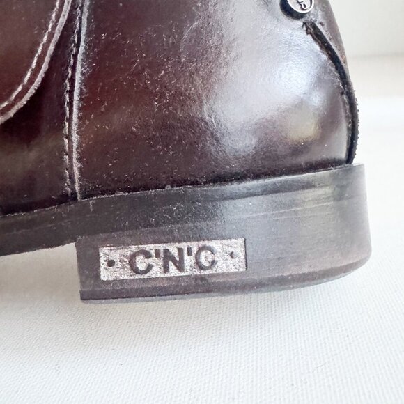 Costume National Chestnut Brown Spell-out Tall Riding Boots 37 - Picture 10 of 12